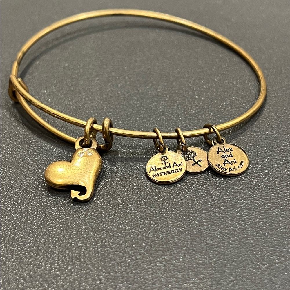 Alex and Ani Gold Heart Charm Bracelet - Picture 3 of 5